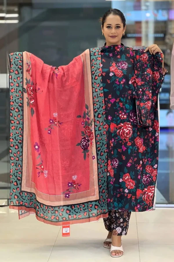 spring rivaa cotton digital printed shalwar suit – 3